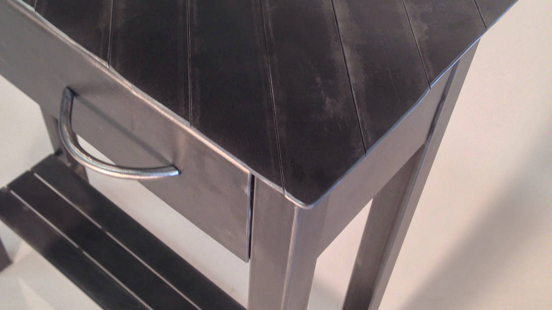 metal side table