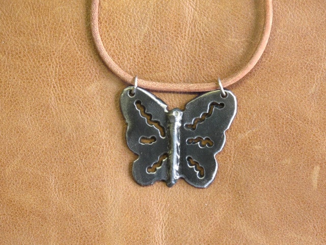 butterfly metal necklace