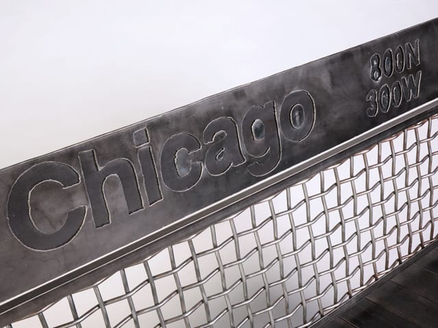 steel bench with chicago design