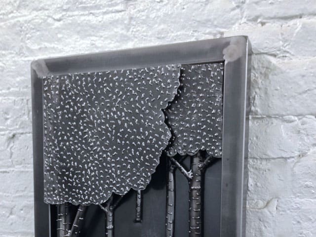steel artwork of trees