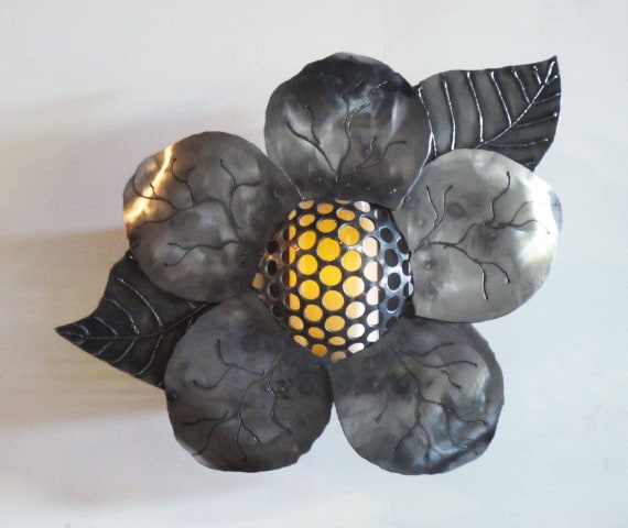 steel flower sconce