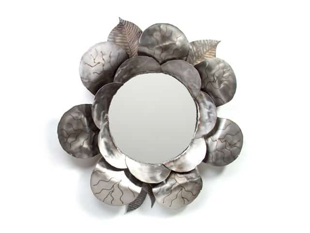 mirror with leaves and petals