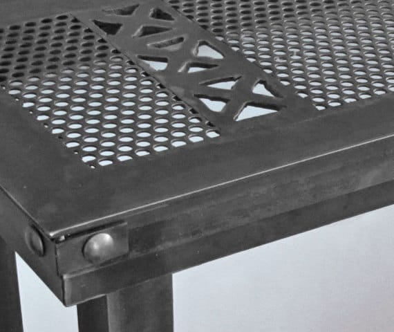 steel console table