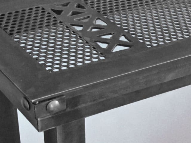 steel console table